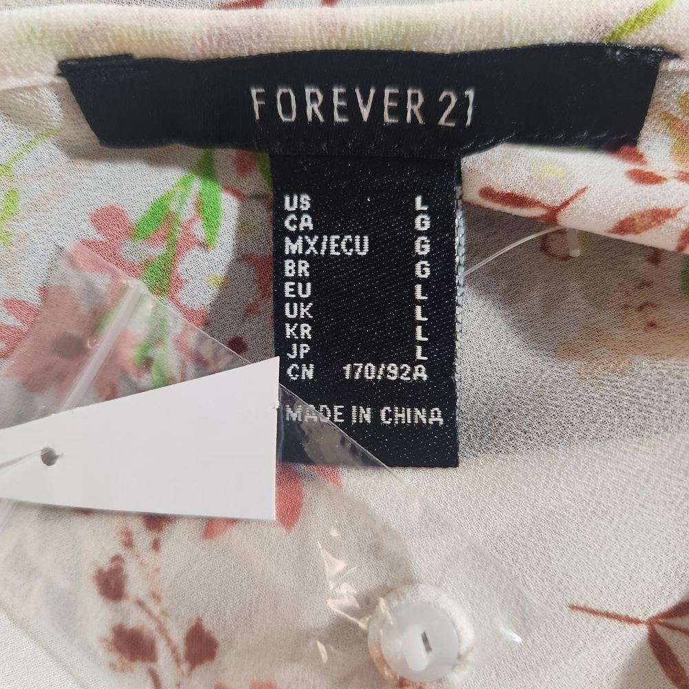 Forever 21 Pink Floral Cropped Top Size Large NWOT - Picture 8 of 9